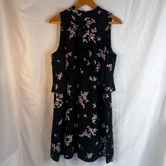 Apt 9 Sleeveless Floral Print Aline Dress Ruffled Bodice Dressy Size Large - Picture 11 of 11